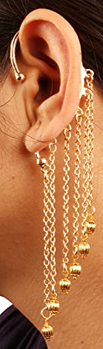 Touchstone Indian Bollywood Innovative Ear Shape Lucrative Look Hangings Long Bridal Chandelier Designer Jewelry Earrings For Women.4