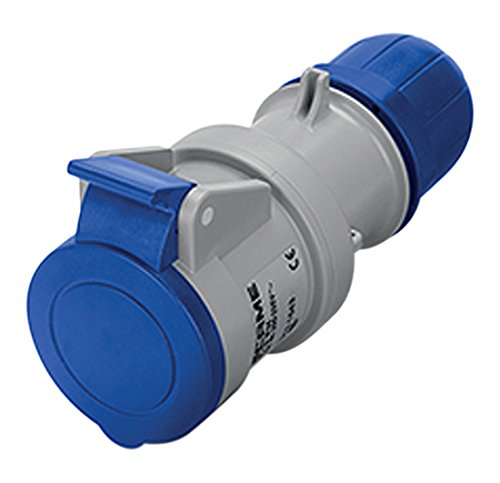 Scame 313.3243 F Series Optima, IP44 Connection, Terminal, 2P + E Rods, 32 A, 200 V-250 VAC, 6 Hour Position, Blue