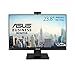 ASUS Business BE24EQK - 24 Zoll Full HD Monitor - 16:9 IPS Panel, 1920x1080 - Blaulichtfilter, Webcam, Mikrofon - DisplayPort, HDMI, D-Sub - Rahmenlos, Schwarz
