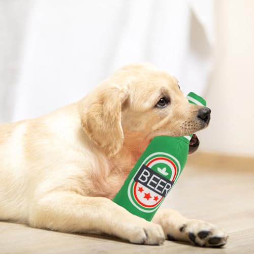 Wvu & Wvo Hundespielzeug | 2 Stück Weiche Bierflasche Plüsch Hund Spielzeug | Hund Kauen Knabberspielzeug für kleine mittelgroße große Hunde