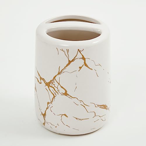 Image of Home Centre Aubree Vince Ceramic Tooth Brush Holder, White