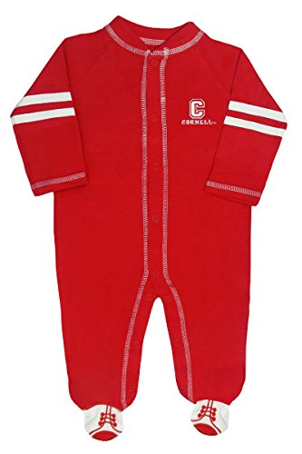 Creative Knitwear Cornell University Bears Sports Shoe Footed Baby Romper Red/White