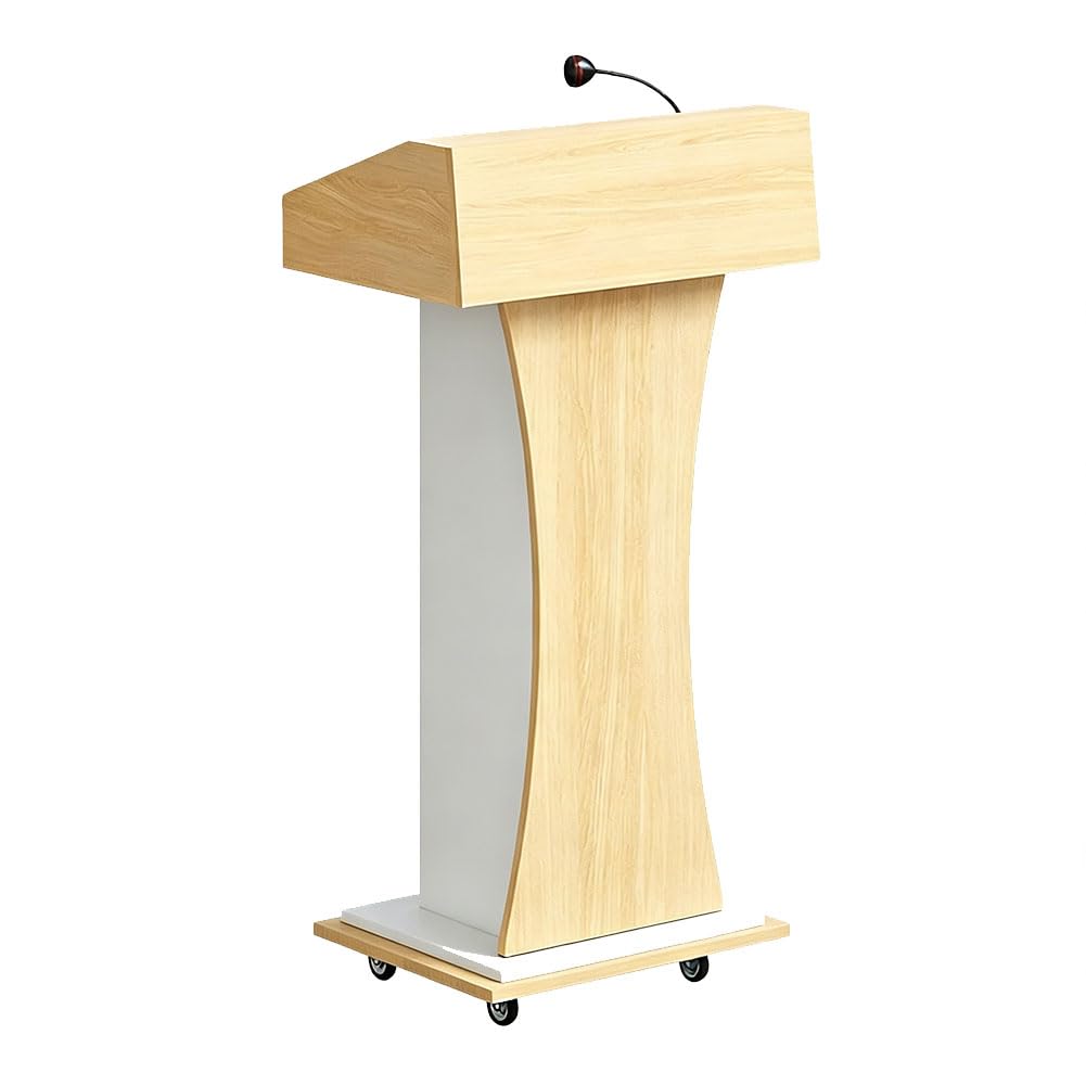 HGTRH Podium, Podium Stand Podium Stand with Wheels Lectern Podium with Wheels Lecturns and Podiums Oak