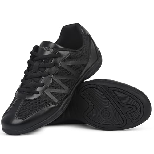 Image of Cheer Shoes for Youth Girls White Cheerleading Athletic Dance Shoes Tennis Sneakers for Competition Sport Training