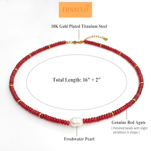 Beaded Necklaces for Women Gemstone Necklace with Freshwater Pearl Crystal Beaded Necklace Natural Stone Summer Beach Bead Choker Boho Necklaces for Women 5