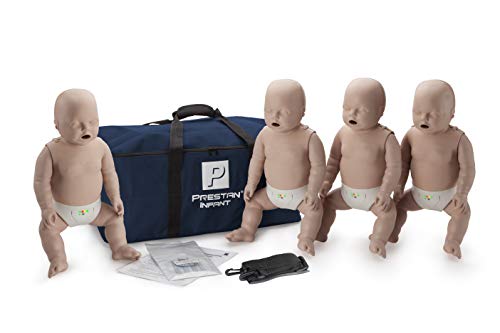 4-Pack of Infant CPR Manikins with Compression Rate Monitors by Prestan, Medium Skin Tone PP-IM-400M-MS