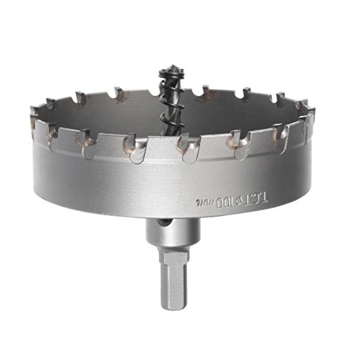 uxcell 100mm Carbide Hole Cutter, TCT Hole Saws for 2mm Stainless Steel Sheet Metal