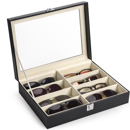 Porta Oculos Organizador de 8 Lugares, Porta Oculos Organizador, Organizador de Oculos, Porta Oculos, Estojo, Preto Porta-Óculos