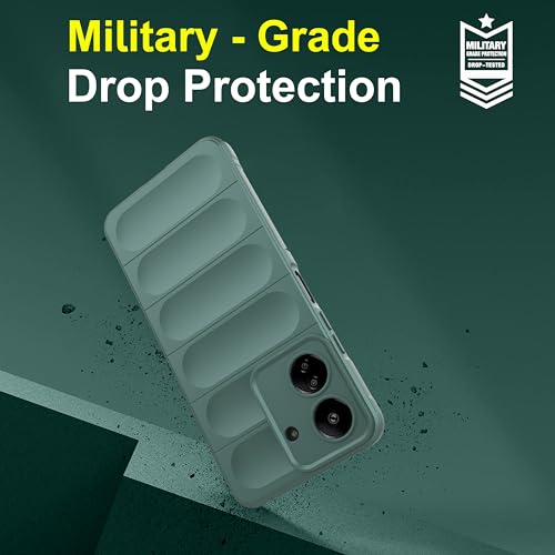 Image of Amazon Basics Back Case Cover for Mi Redmi 13C 4G (Silicone Dark Green)