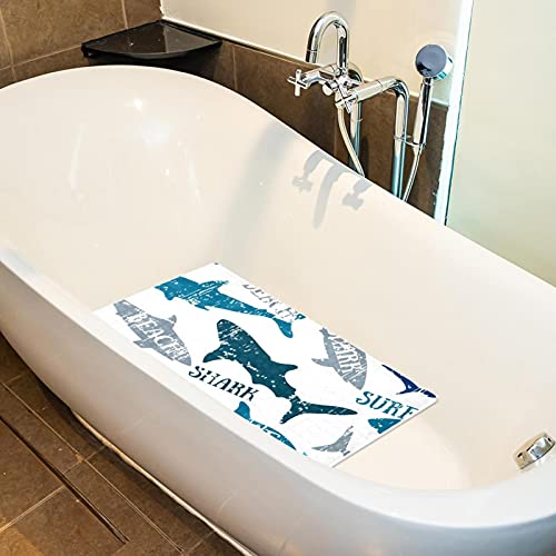Tapis de baignoire antidérapant 40x71cm requins blancs - 5