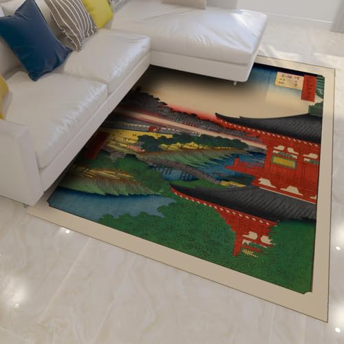 Tapis japonais lavable vert pour protéger le sol du salon - 4