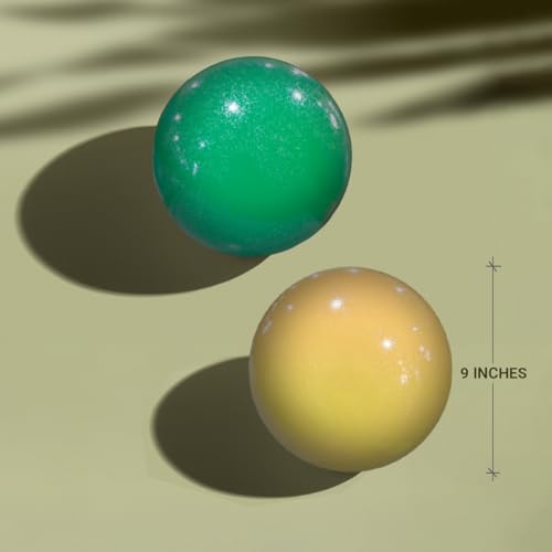 Image of GENIE'S Toy Bus 9-Inch Gliter Scented Play Ball | Interactive | for Pool, Beach & Garden | Perfect for Outdoor & Indoor Play | PVC Ball for Kids & Adults I Pack of 2 (Multicolor)