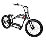 【Bicycle Size and Design】Tracer Arcadia 26-inch fat tire chopper bicycle is made of extend Hi-Ten stretch steel frame. The front wheel is 26"*3.0 and the rear wheel is 26*4.0, suitable for height Men and women 5.5-6.5 feet, while classic beach cruise...