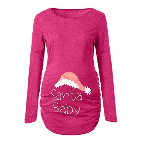 Preisvergleich Produktbild Ucoolcc Umstandsmode Damen Winter HerbstMutterschafts Rundhals T-Shirt Weihnachten Drucken Langarmshirt Schwangerschaftsshirt Hemdblusen Kleidung Umstandshirt Bluse Oberteile