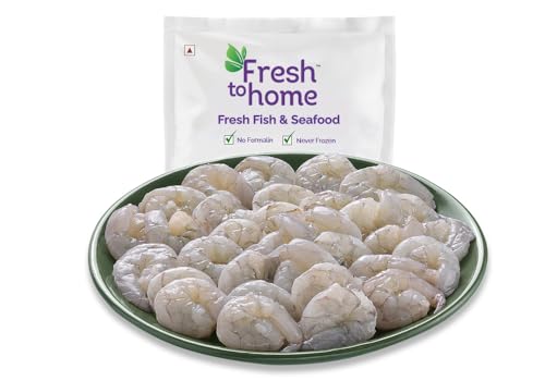 FreshtoHome | Indian Prawns / Venami | (50+ Count/kg) Peeled & Deveined | 240g (India)