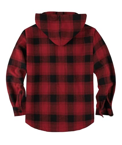 Image of SCODI Mens Flannel Hooded Jacket Fleece Sherpa Lined Zip Up Plaid Hoodies