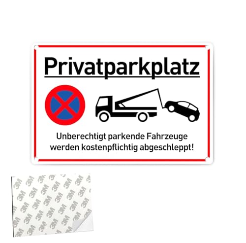 Parken Verboten Schild 30x20cm Warnschild Aluminium mit Selbstklebend und 4 Bohrlöcher Das Zuwiderhandelnde Fahrzeug Wird Auf Kosten des Eigentümers Abgeschleppt!