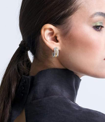 18K Gold Plated Twisted Cable Hoop Earrings Designer Inspired Two Toned C Hoop Earrings for Women Gift2