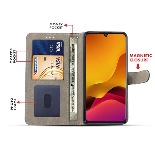 Image of for Vivo Y400 Pro 5G Flip Cover Leather Finish | Inside TPU with Card Pockets | Wallet Stand | Complete Protection Flip Case