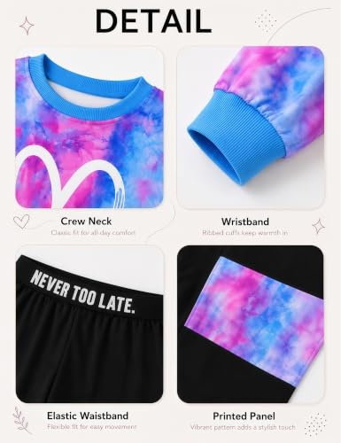 Image of Girls 2 Piece Outfits Kids Clothes Sets Sweatsuit Tracksuit Jogger Print Long Sleeve Sweatshirts Sweatpants 4-13Y