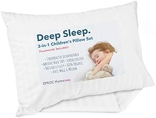 ZPECC Toddler Pillow with Pillowcase - 13 x 18 Organic Cotton Baby Pillows