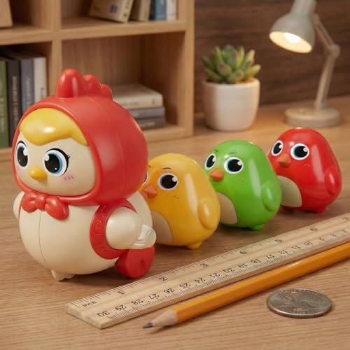 Image of Chicken Toys for Kids, Swinging Chain String Magnetic Hen with Chick Learning to Crawl Spring Toy, Crawling Wind-up Duck, Walking Chicken Cute Windup Toy for Boys Girls Toddler