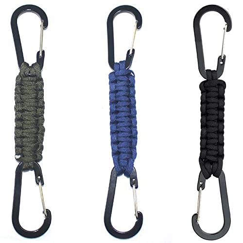 3 Pcs Lanière Tressée Pour Clés, Porte-clés avec Mousqueton, Paracord Porte-clés Mousqueton, Paracord Porte-clés, Pour clés, Extérieur, Camping,Randonnée Cover