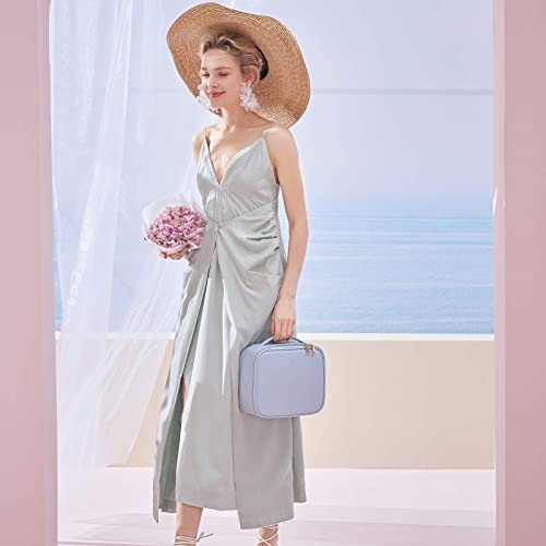 Vlando Makeup Cosmetic Case Organizer (Blue) + Rollie Portable Jewelry Roll (Green) #TOP1