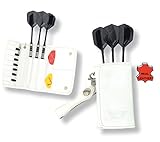BULL'S Caddy Leder Darttasche Soft Dart, Weiß, 10 cm x 7 cm x 3 cm