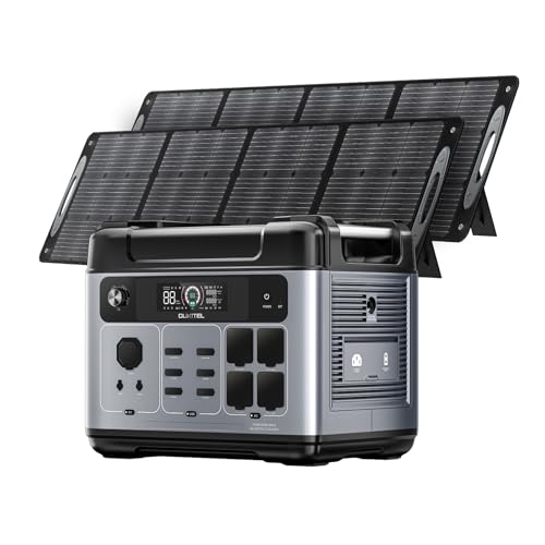 OUKITEL P2001 Plus Generador Solar con Panel Solar 2x200W, Estacion de Energia Portatil 2400W, 2048Wh LiFePO4 Batería, Estación de Energía Solar para ...