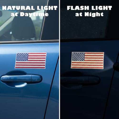 Image of American Flag Decal - USA Tactical Military Subdued Patriotic (Set of 2) 3 x 5 inches Premium Waterproof Vinyl Decal Stickers for Car Truck (Reflective Sticker, 5 inches x 3 inches)