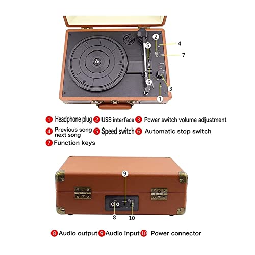 Record Player Turntable Wireless Portable Phonograph with Built in Stereo Speakers 3-Speed Belt-Drive Turntable Record Player with Speakers - Les Beatles, Paul McCartney, John Lennon, RIngo Starr, George Harrison Record Player Turntable Wireless Portable Phonograph with Built in Stereo Speakers 3-Speed Belt-Drive Turntable Record Player with Speakers – Image 5