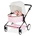 Babi Zwillingspuppenwagen Pink mit Sternen – Puppenwagen, Kinderwagen für 2 Baby Puppen – Kinder Spielzeug für Mädchen und Jungen ab 3 Jahre