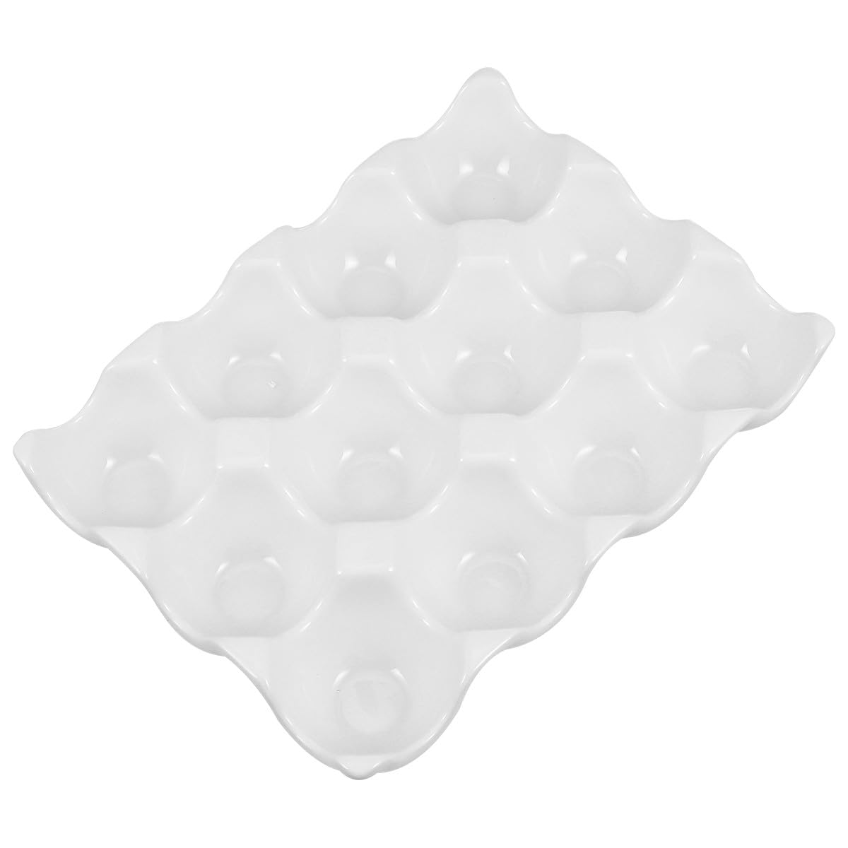 Céramique Boîte à Œufs Blanc pour Réfrigérateur 12 Cases