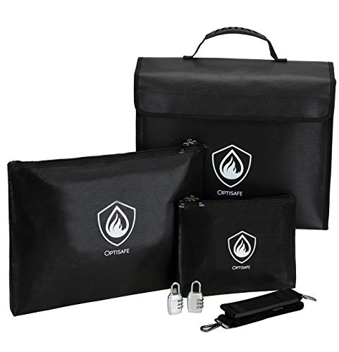 Preisvergleich Produktbild Abschließbare feuerfeste Tasche, mit feuerfester Dokumententasche, Geldbeutel und wasserdichter Dokumentenbox, kein Juckreiz, Aufbewahrung von Wertsachen