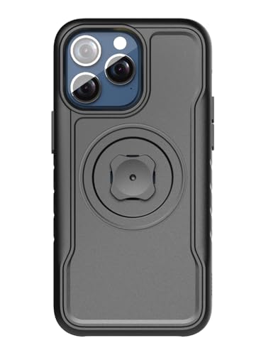 sincetop Shockproof Phone Case Compatible with iPhone 16 Pro / 6.3" – Connect Your Phone to All Series C 1st / 2nd Gen Mounts - Bike Mounts, Car Mounts, Armbands, Belt Clips, and More Black