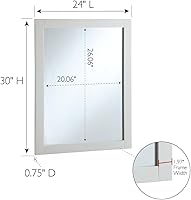 Vista 2 de Design House 547216-WHT Shorewood - Decoración de pared rectangular con marco de madera tradicional, para sala de estar, dormitorio, espejo