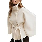 [Material] -----Women's cape coat is crafted from premium wool blend fabric, which makes this wool cape coat fall dressy short jackets ladies more warm and soft, providing all day comfrt outfits while ensuring chic, effortless look