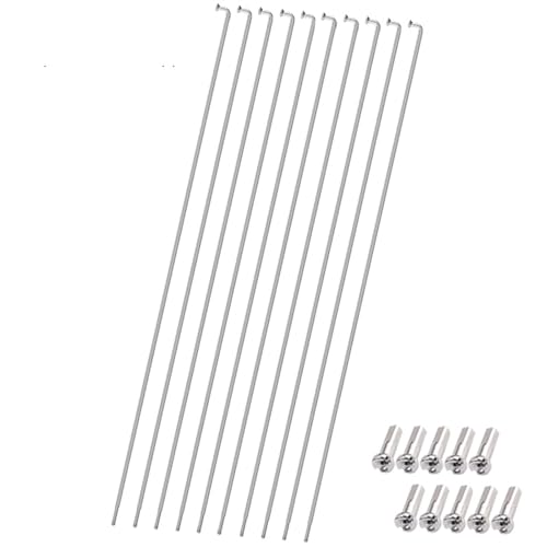 MFUPR Radios, radios de Rueda, 10 Piezas de Acero Inoxidable 14G for radios de Bicicleta de Carretera for Ciclo de Bicicleta MTB 250/255/258/261/263/265/275/296 mm Accesorios for pezones(10pcs 265MM)