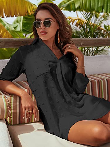 Image of Blooming Jelly Womens Swimsuit Coverups White Chiffon Bathing Suit Cover Up Bikini Swimwear Beach Dress Outfits