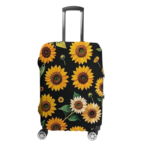Suitcase Covers for Luggage Washable Luggage Cover Sunflower Floral Luggages Wheel Covers Elastic Travel Carry On Suitcase Cover Travel Luggages Protector Sleeve Fit 29-32 Inch M