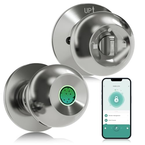 Fingerprint-Door-Lock-Rechargeable-Smart-Door-Knob-Biometric-Door-Lock-with-App-Control-Fingerprint-Door-knob-for-Bedrooms-Apartments-Offices-Hotels-Stainless-Steel
