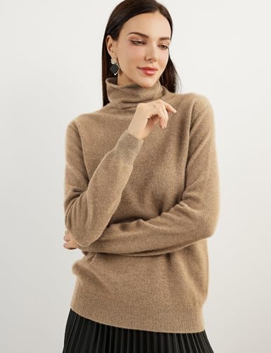 100% Pure Cashmere Women's Sweater Turtleneck Long Sleeve Warm Soft 2025 Fall Winter Knit Pullover2