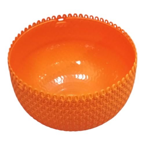 Image of EcoEverGreen Set of 2 Plastic Hanging Planters with Chain| Round Flower Pots for Indoor & Outdoor Gardening | Lightweight & Durable Decorative Hanging Baskets for Balcony, Garden (Orange, 7INCH)
