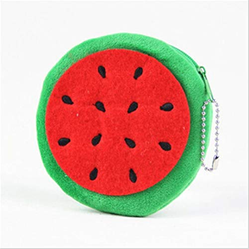 Preisvergleich Produktbild Faliya Obst Muster Mini Plüsch Geldbörse Reißverschluss Brieftasche Schlüsselhalter Tasche Geschenk für Familie Freunde,Wassermelone