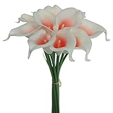 Lily Garden Artificial Picasso Calla Lily Flower Bouquets (Coral and White)