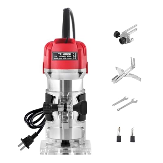 Compact Electric Hand Wood Trimmer,800W Portable Woodworking Router Slotting Cutting Trimming Machine Joiners Tool 30000R/MIN 110V