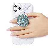 Turquoise Western Phone Grip Teal Marble Stone Phone Holder