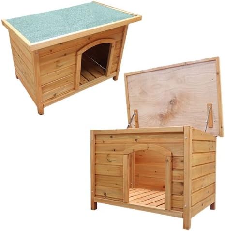 Amazon Co Jp 天然木 ペットハウス犬小屋 屋根開閉式 広々空間 Mサイズ ペット用品