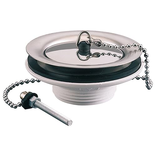 Rousseau – Bonde à Bouchon pour Évier Grès Percé – sans Trop-Plein – Diamètre 60 mm – Cuvette INOX 85 mm – Certifiée NF – Chromé